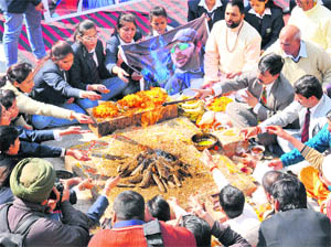 Students of Gurukul Vidyapeeth take part in a havan to pray for speedy recovery of cricketer Yuvraj Singh in Chandigarh on Thursday