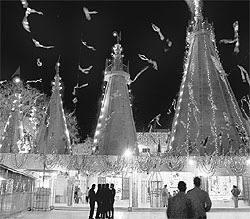The Shiv temple spruced up for Shivratri at Saketri in Panchkula on Sunday
