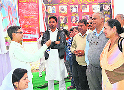 Visitors to the Global Peace Fair in Sector 34, Chandigarh, on Saturday