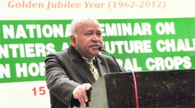 Dr HP Singh, Deputy Director General, ICAR, addresses a gathering at a seminar
