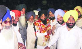 Sharanjit Dhillon, who has won from the Sahnewal constituency, at Kohara village after being declared as a cabinet minister on Wednesday