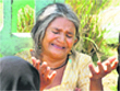 A crying relative of a mishap victim.