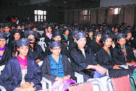 Students attend the convocation at GNN College, Doraha, on Wednesday