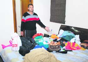 Owner shows the ransacked house at Shaheed Bhagat Singh Nagar in Ludhiana