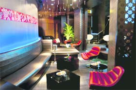 An inside view of the Bubbles Bar at the KC Royal Park, Panchkula