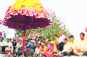 A sacred umbrella of the local deity being worshipped.