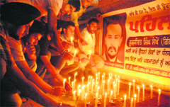 A candlelight tribute to Gikki in Jalandhar 