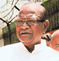 BJP leader Bangaru Laxman leaves for court from his residence in New Delhi on Friday. 