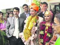 Vikas Razdan and Shivani Razdan on the day of their wedding