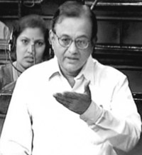 Home Minister P Chidambaram speaking in the Lok Sabha