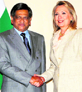 Foreign Minister SM Krishna with Hillary Clinton.