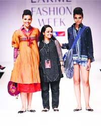 Designer Aneeth Arora (centre) walks the ramp with models