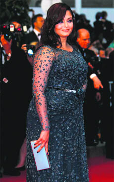 Actress Aishwarya Rai arrives for the screening of Cosmopolis at the 65th international film festival, in Cannes, France on Friday.