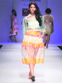 Mishra uses plenty of sheer materials for his collection