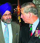 Harbinder Singh Rana from Nawanshahr, who was sentenced to 4 years in jail, with Prince Charles