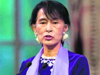 Myanmar Opposition Leader Aung San Suu Kyi delivers her Nobel lecture in Oslo on Saturday