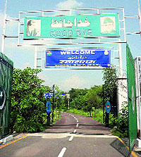 A welcome gate at Chakan Da Bagh in Poonch district