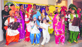 Children perform during the concluding day of the summer camp at Punjabi Bhawan.