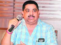 Gurmeet Singh, alias Pinki, addresses the media on Monday