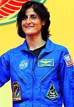 Sunita Williams at the Baikonur cosmodrome in Kazakhstan