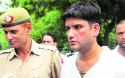 Rohit Shekhar, biological son of N D Tiwari, coming out of court. 