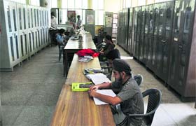 People read books at the Punjabi Bhawan library