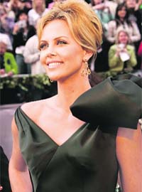 Hair there: Charlize Theron