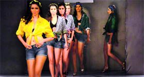 Models sashay down the ramp during Punjab International Fashion Week in Ludhiana.