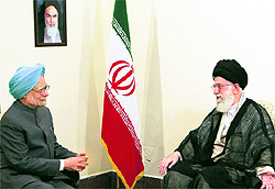 Prime Minister Manmohan Singh meets Irans Supreme Leader Ayatollah Sayyed Ali Khamenei in Tehran on Wednesday