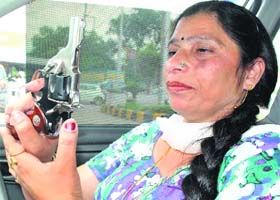 Seema Sharma, a Patiala business- woman, has invested in a pistol and a revolver for her personal security