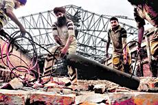 Rescue operation in progress at the Khanna factory where a massive fire broke out.