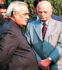 A file photo of Brajesh Mishra with then Prime Minister AB Vajpayee