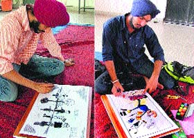 Students take part in a poster-making competition at GADVASU in Ludhiana
