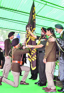Army Chief General Bikram Singh presents the Presidents Championship Trophy to PPS Nabha students on Saturday.