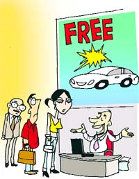A gas cylinder is free with every car