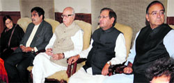 NDA leaders during a meeting in New Delhi on Tuesday.