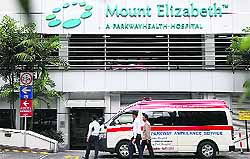 The Mount Elizabeth Hospital in Singapore where the 23-year-old girl is undergoing treatment