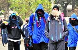 Players go for a practice session in Ludhiana on Tuesday