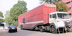 A trailer impounded by the UT traffic police has been parked outside the Police Lines in Sector 29. The trailer, carrying cars, belongs to a multinational unit. It was impounded in the no-entry area near the Labour roundabout. Traffic police officials said the height of the trailer made it difficult to park it with the impounded vehicles as it was likely to damage the electricity wires. Moreover, there is no space inside the Traffic Lines where other impounded vehicles are kept. DSP (Traffic) Kamaldeep said, “We will find a way to park it somewhere else so the traffic is not affected”