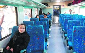 Passengers boarding the third Shatabdi on Monday