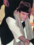 Rahul Gandhi greets a supporter after he was appointed Congress vice- president on Sunday.