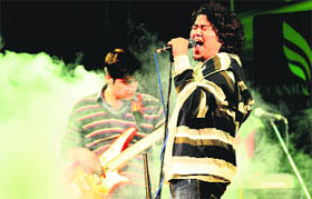 Students perform during the student festival — Cyanide 2013 — at Panjab University in Chandigarh on Saturday.