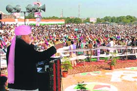 CM BS Hooda at Bawal in Rewari on Sunday