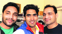 (L-R) Barinder Singh Bunty, Vijender Singh, Ram Singh.
