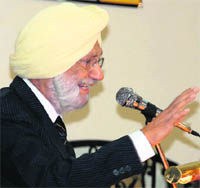 The late Preminder Singh Sandhawalia speaking at the release of his book Beyond Identity.