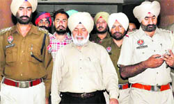 SSP Amritsar (Rural) Pritpal Singh Virk in police custody in Patiala on Monday.