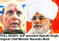 BJP president Rajnath Singh; Gujarat Chief Minister Narendra Modi