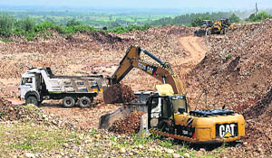 A file photo of sand mining operations in Ropar. 