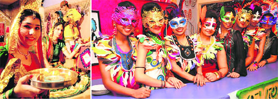 Students display their works at the annual exhibition of INIFD.