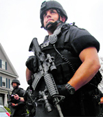 The police during the search operation in Massachusetts